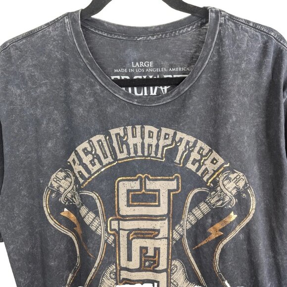 Red Chapter Breath Music Ambigram T-Shirt Black Gold Gray Style 1065BLK Sz Large - Picture 5 of 7